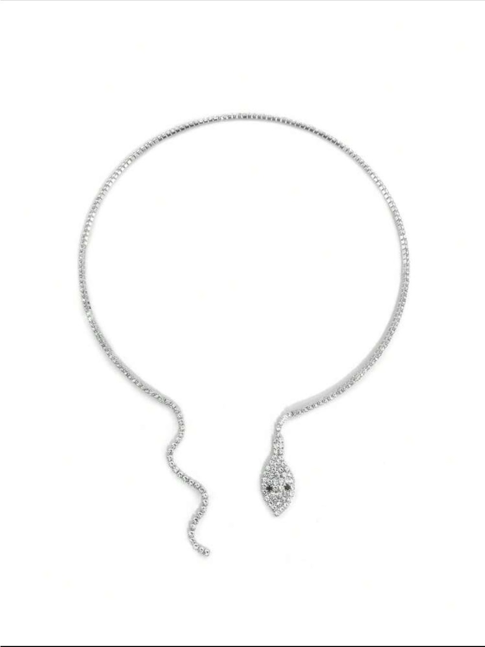 NEW❗️Silver Crystal Snake-Head Collar Necklace. Luxury Snake Necklace (Def)